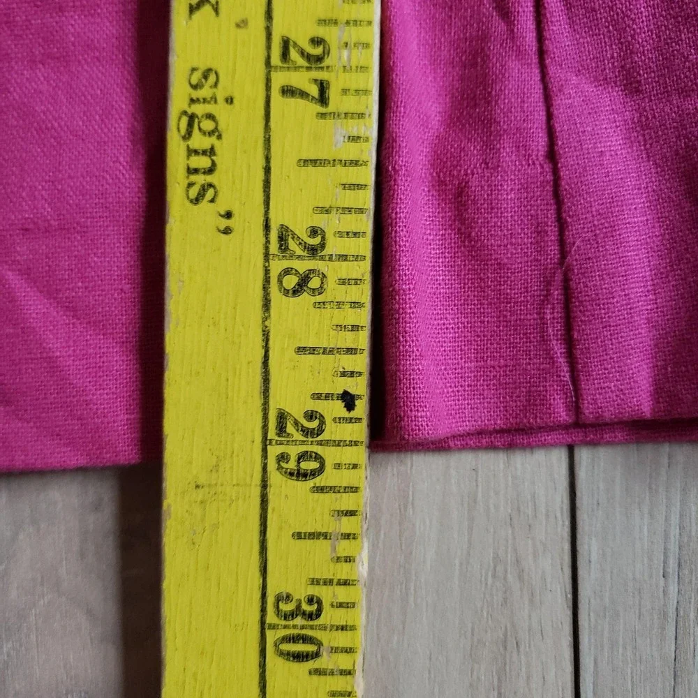 Zara Dress Pants Womens M Pink Linen Cotton Wide Leg Elastic Drawstring Waist